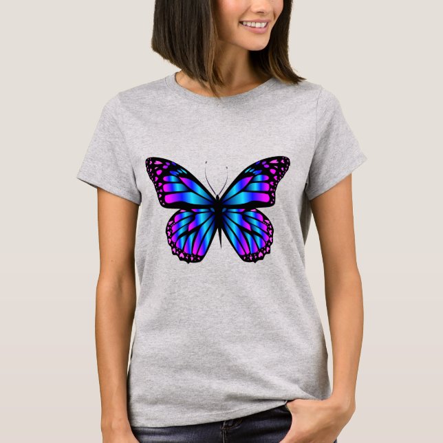 Camiseta mariposa de color vibrante (Anverso)