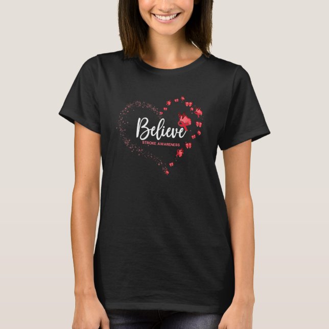 Camiseta Mariposa de Conciencia sobre el Derrame Cerebral C (Anverso)