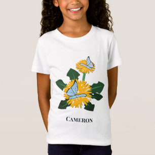 Camiseta Mariposa de Diente de León Estilizada con Nombre P