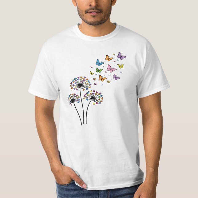 Camiseta Mariposa de diente de león fluye (Anverso)