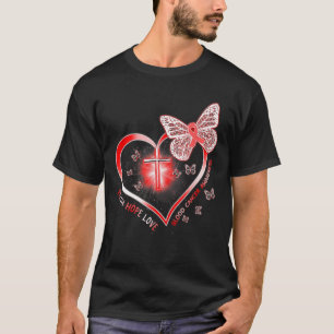 Camiseta Mariposa de Esperanza Fe y Amor por el Cáncer de S