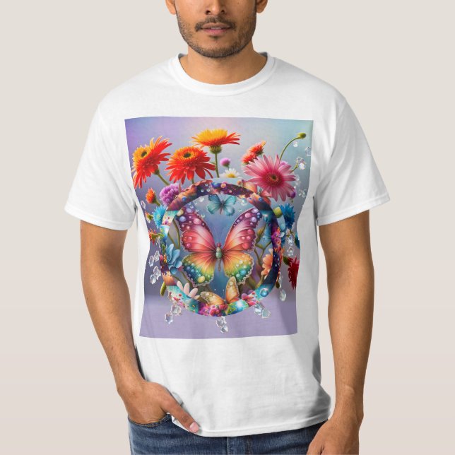 Camiseta Mariposa de flores (Anverso)