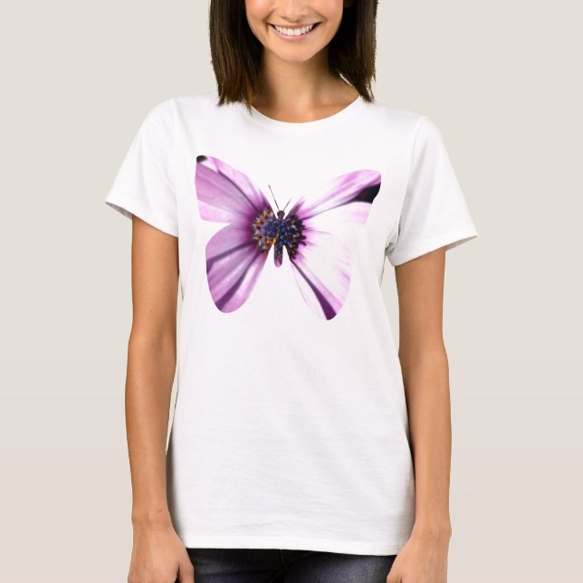 Camiseta Mariposa de flores (Anverso)