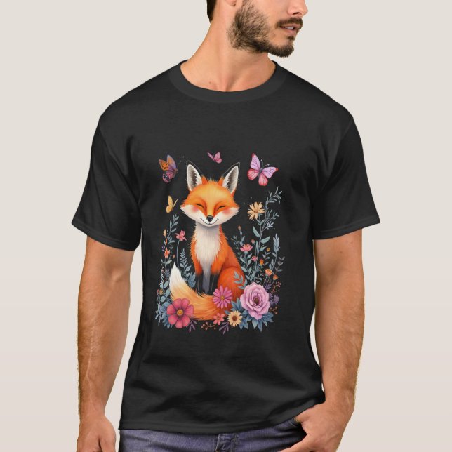 Camiseta Mariposa de flores de zorro (Anverso)