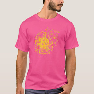 Camiseta Mariposa De Girasol Abeja Feliz Para Hombres Flujo