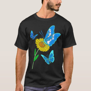 Camiseta Mariposa De Girasol Para Mujeres Morfo Azul Maripo