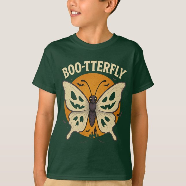 Camiseta Mariposa de Halloween Pun T-Shirt-Spooky (Anverso)