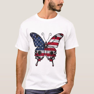Camiseta Mariposa de la bandera americana patriótica