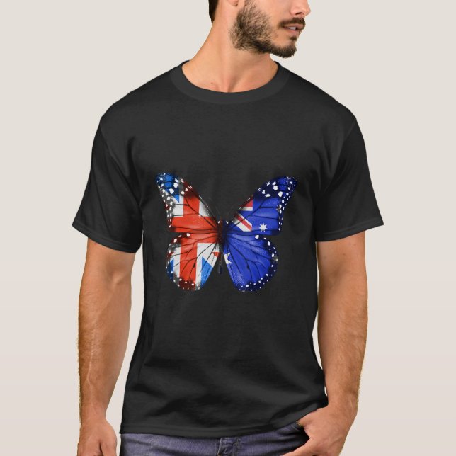 Camiseta Mariposa de la Bandera Australiana Británica (Anverso)