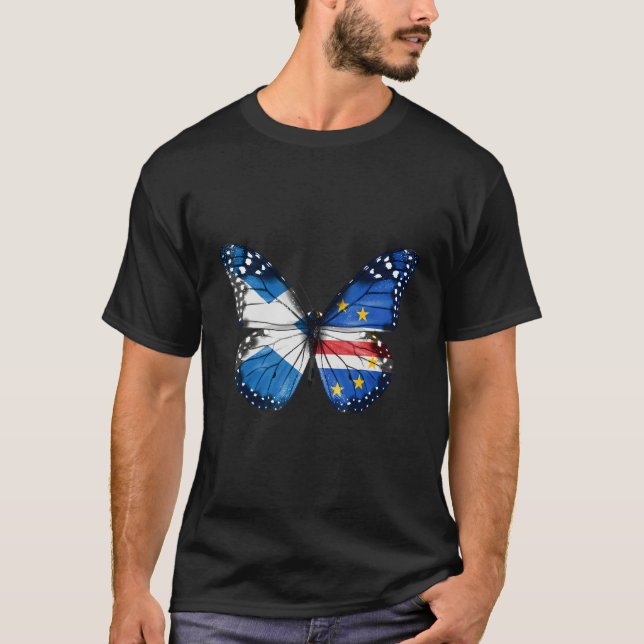 Camiseta Mariposa de la bandera caboverdiana de Escocia (Anverso)