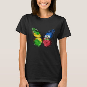 Camiseta Mariposa de la bandera haitiana de Jamaica