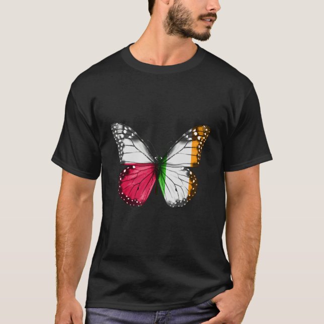 Camiseta Mariposa de la bandera irlandesa de Polonia 1 (Anverso)