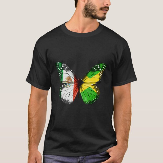Camiseta Mariposa de la bandera jamaiquina de México (Anverso)