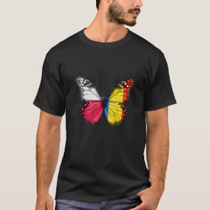 Camiseta Mariposa de la bandera rumana de Polonia