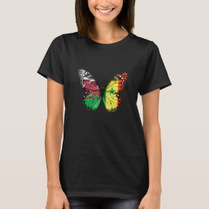Camiseta Mariposa de la bandera senegalesa galesa