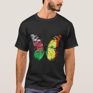 Camiseta Mariposa de la bandera senegalesa galesa