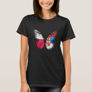 Camiseta Mariposa de la bandera serbia de Polonia