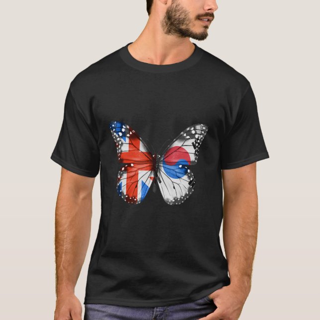 Camiseta Mariposa de la bandera surcoreana británica (Anverso)