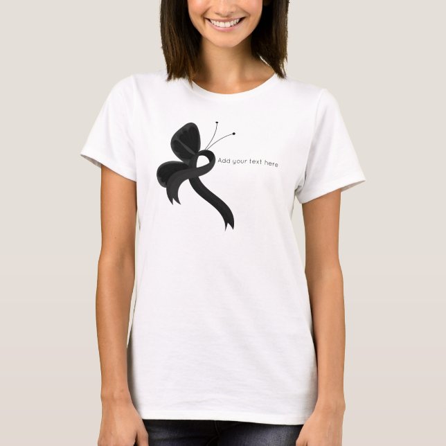 Camiseta Mariposa de la Cinta de Conciencia Negra (Anverso)