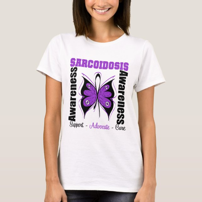 Camiseta Mariposa de la conciencia de la sarcoidosis (Anverso)