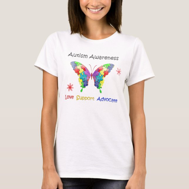 Camiseta Mariposa de la conciencia del autismo (Anverso)