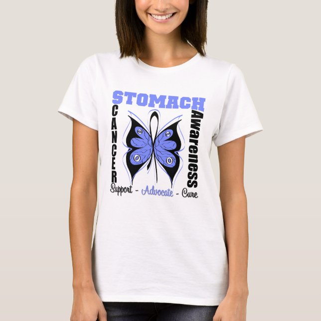 Camiseta Mariposa de la conciencia del cáncer de estómago (Anverso)