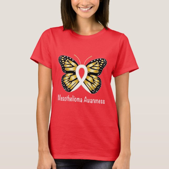 Camiseta Mariposa de la conciencia del mesotelioma (Anverso)
