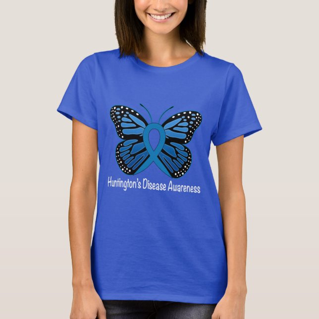 Camiseta Mariposa de la enfermedad de Huntington de la (Anverso)