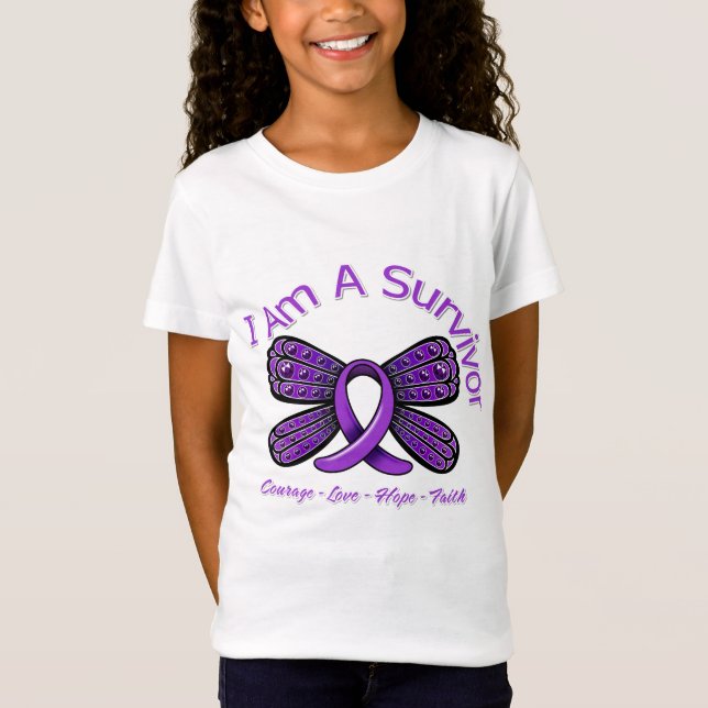 Camiseta Mariposa de la epilepsia soy un superviviente (Anverso)