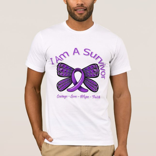 Camiseta Mariposa de la sarcoidosis soy un superviviente (Anverso)