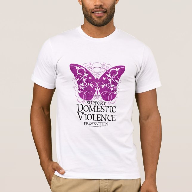Camiseta Mariposa de la violencia en el hogar (Anverso)