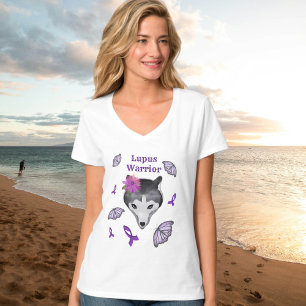 Camiseta Mariposa de Lupus Warrif Wolf Purple Ribbon