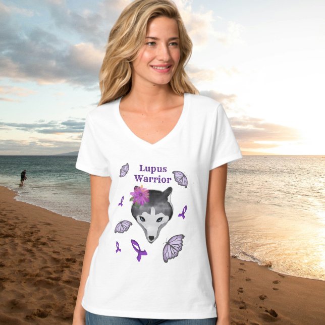 Camiseta Mariposa de Lupus Warrif Wolf Purple Ribbon (Subido por el creador)