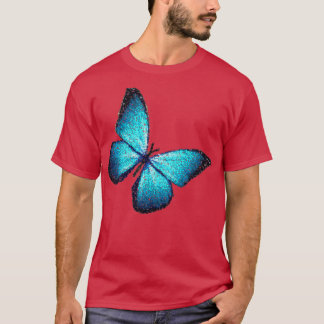 Camiseta Mariposa de píxel azul