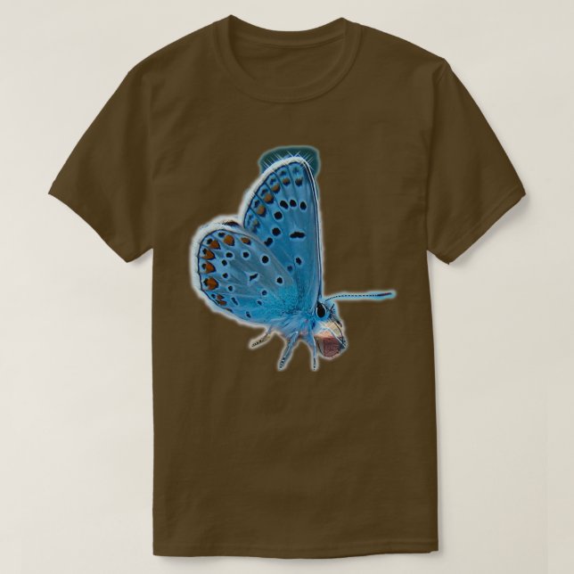 Camiseta Mariposa de plumas azul claro (Diseño del anverso)