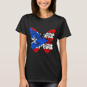Camiseta Mariposa de Puerto Rico Viva la bandera de Puerto
