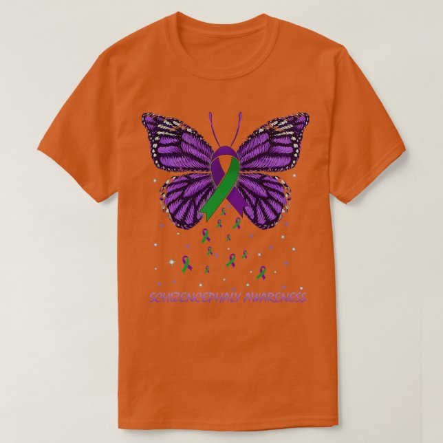 Camiseta Mariposa de sensibilización Schizencefalia (Diseño del anverso)
