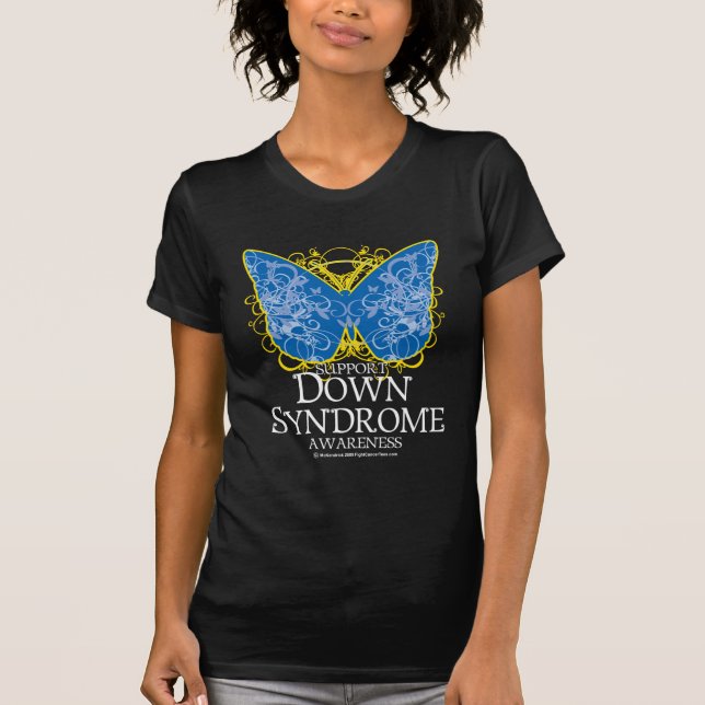 Camiseta Mariposa de Síndrome de Down (Anverso)