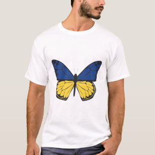 Camiseta Mariposa de Ucrania - Bandera azul y amarilla - Li