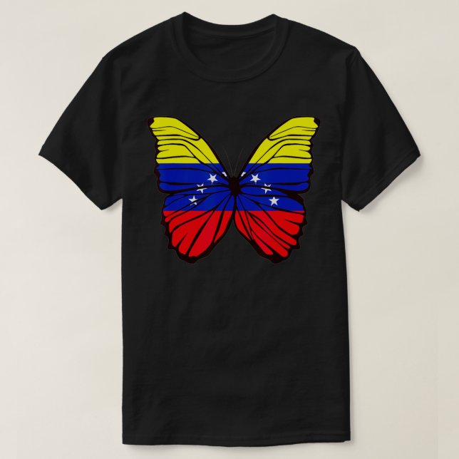 Camiseta Mariposa de verano con bandera de Venezuela (Diseño del anverso)