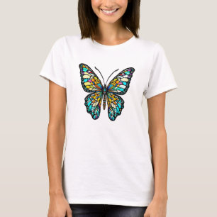 Camiseta Mariposa de vidrio manchado colorido