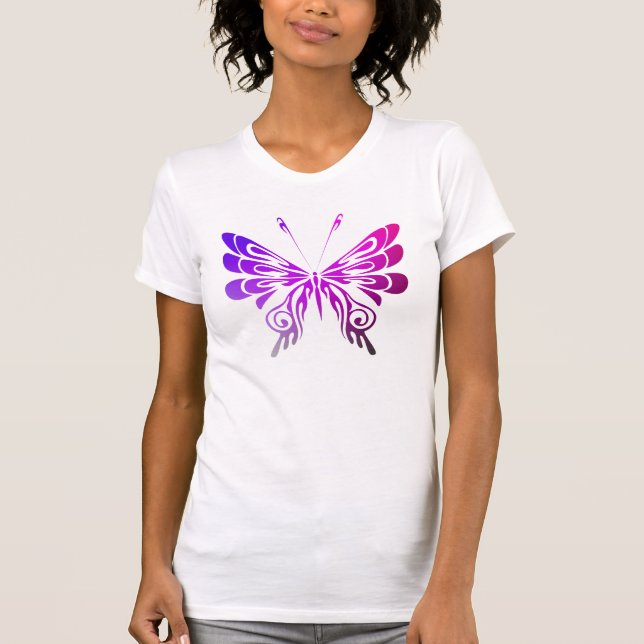 Camiseta Mariposa decorativa multicolor bonito (Anverso)