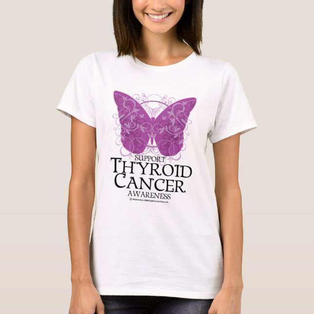 Camiseta Mariposa del cáncer de tiroides (Anverso)