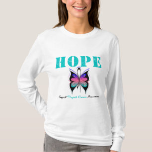 Camiseta Mariposa del cáncer de tiroides de la esperanza