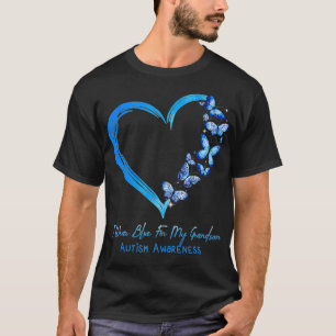 Camiseta Mariposa Del Corazón Que Uso Azul Para El Autismo 