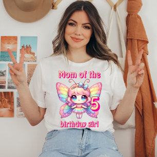 Camiseta Mariposa del hada del arcoiris Mamá del chica de c