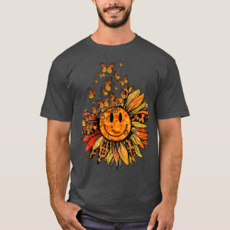 Camiseta Mariposa del Leopardo del girasol otoño Retro Groo