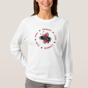 Camiseta Mariposa del melanoma del valor de la fe de la