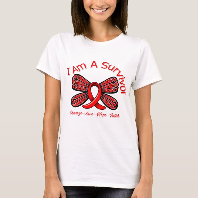 Camiseta Mariposa del movimiento soy un superviviente (Anverso)