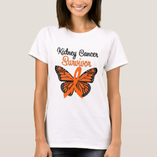 Camiseta Mariposa del SUPERVIVIENTE del cáncer del riñón